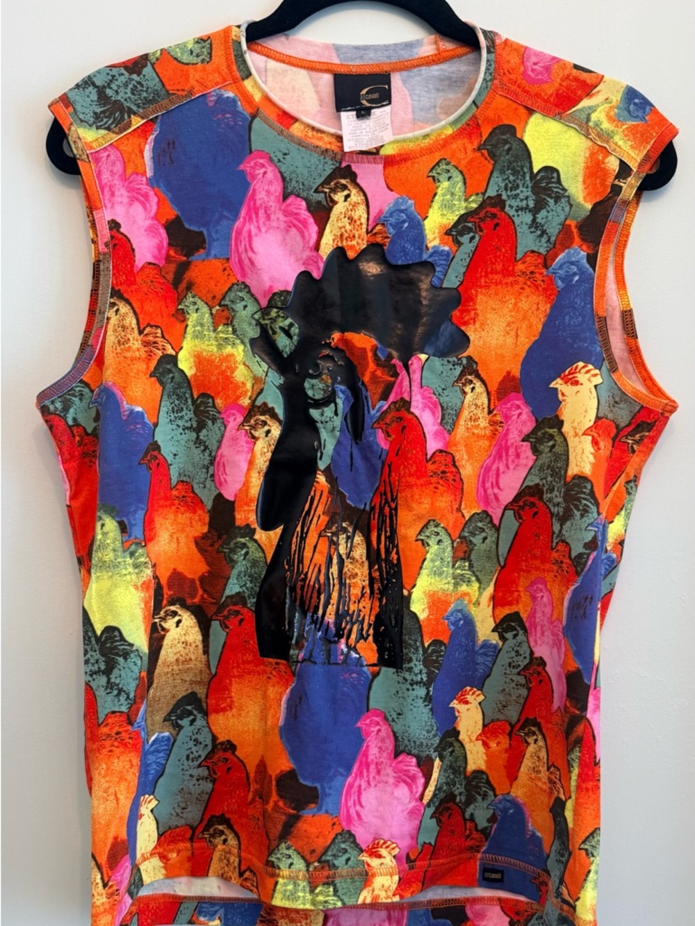 Just Cavalli Multicolor Bird-Print Sleeveless Tank